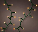 36 FT Compact 500 LED Clásico Cálido y Blanco Cálido Cable Verde 8 Funciones Centelleo