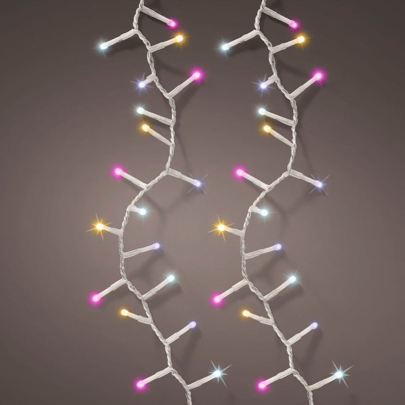Luces multicolor de 11 metros con 500 LED y cable transparente