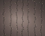 8 FT 1080 LED Cascade Warm White Cluster Lights With Black Wire