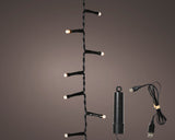 13 FT 160 LED Warm White Compact Lights With Black Wire Battery Operated