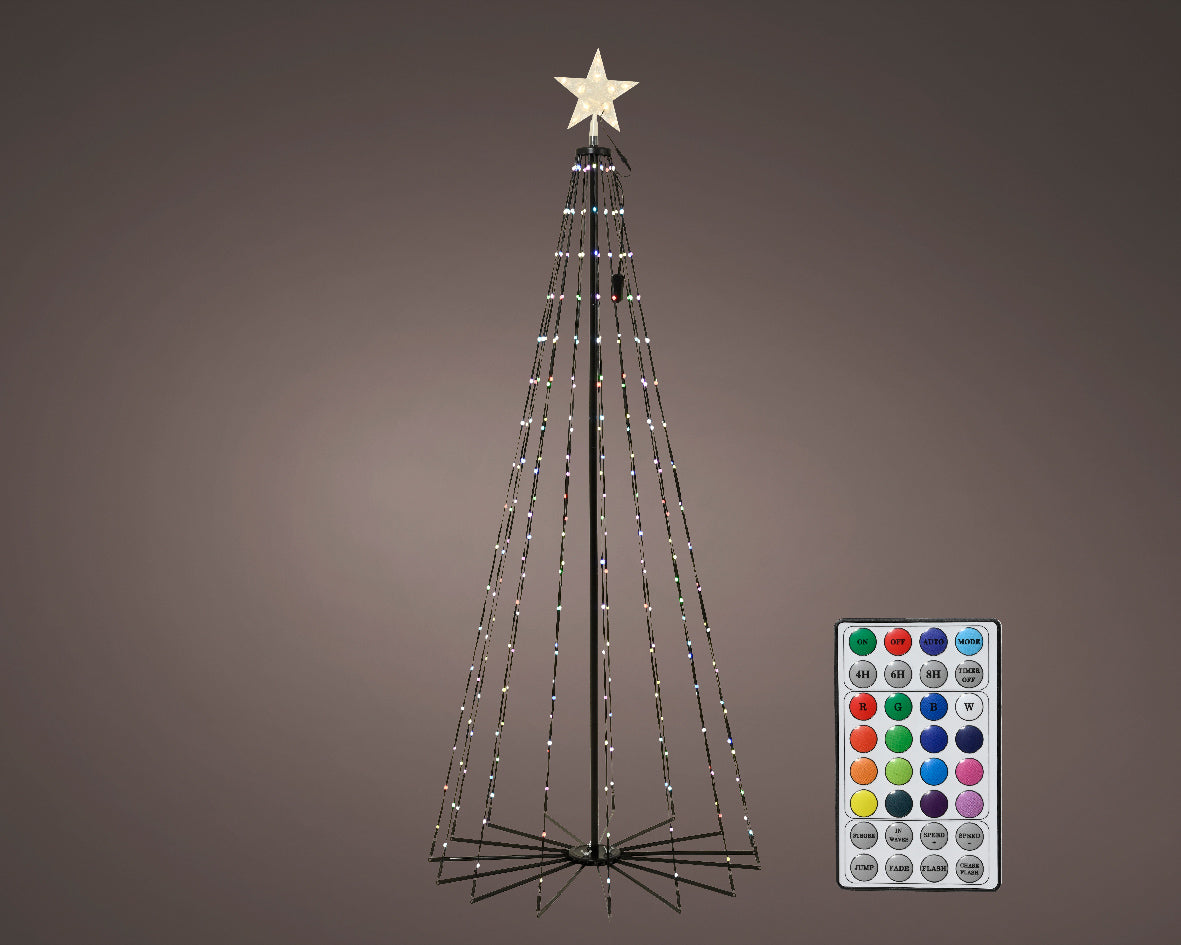Árbol 3D de 7 pies Blanco Cálido 295 LED que cambian de color danzantes