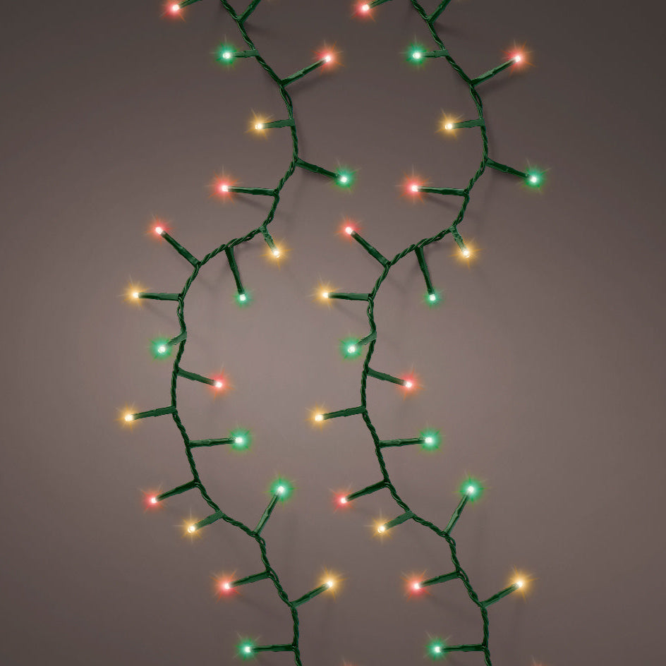 36 FT 500 LED Red, Green, Classic Warm Compact Lights With Green Wire