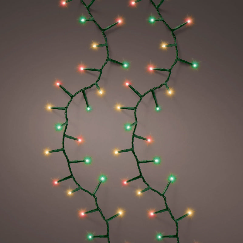 36 FT 500 LED Red, Green, Classic Warm Compact Lights With Green Wire