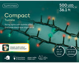 36 FT 500 LED Red, Green, Classic Warm Compact Lights With Green Wire