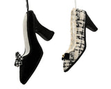 3" Black & White High Heel Ornament Assorted Set of 4