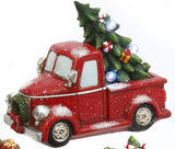 10.2" Lighted Holiday Vehicle With Tree Battery Operated Assorted Set Of 3