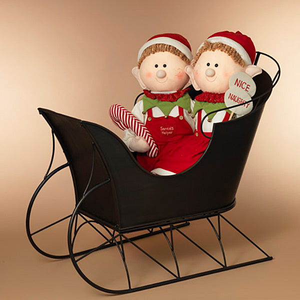 Trineo negro navideño de 4.6 FT x 3.7 FT