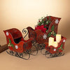 24" Holiday Mistletoe Sleighs Set Of 3