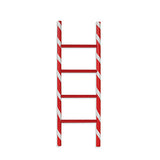 Red and white striped ladder on a white background