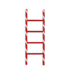 Red and white striped ladder on a white background