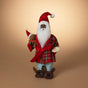 18" African American Santa With Plaid Robe