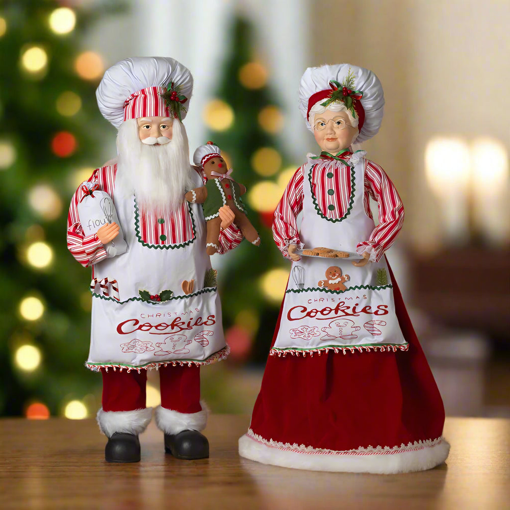 3 FT Mr & Mrs Claus Baking Chefs Set