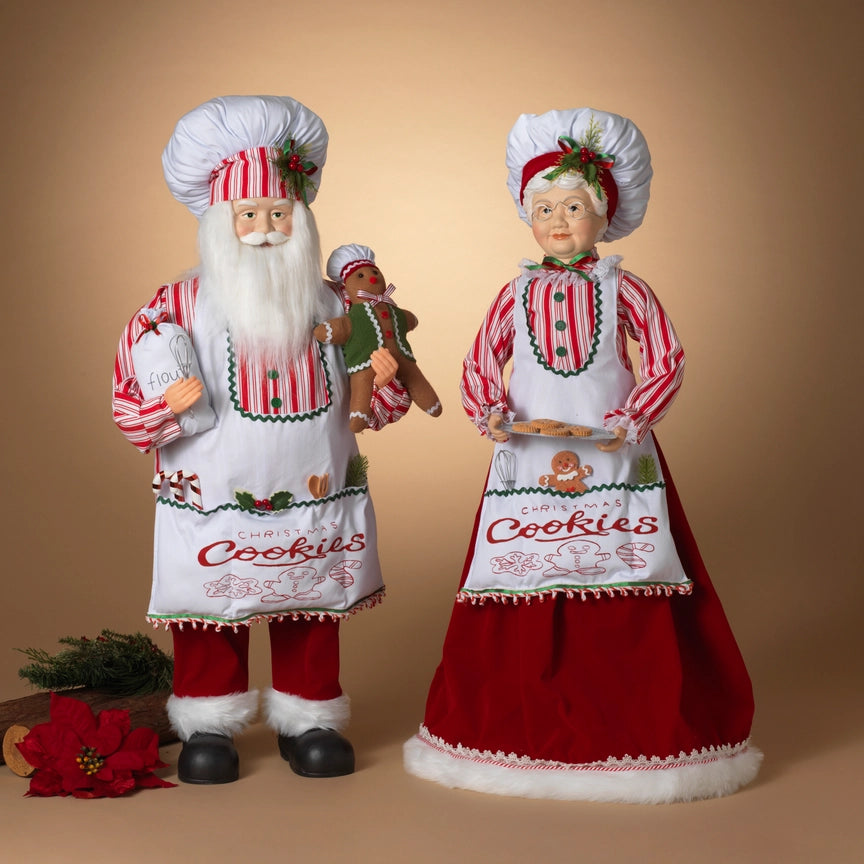 3 FT Mr & Mrs Claus Baking Chefs Set