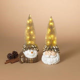 Set Surtido de 2 Piezas de 33 cm de Papá Noel y Muñeco de Nieve con Árbol Dorado