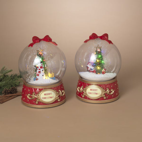 11" Lighted Musical Globe Assorted Set Of 2