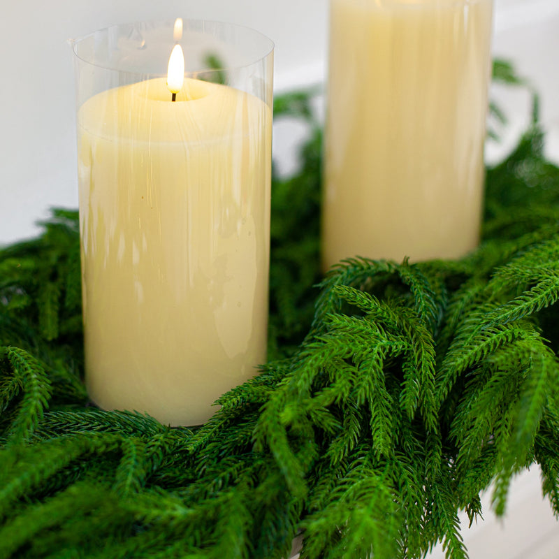 Centro de mesa Norfolk de 36" con doble espacio para velas
