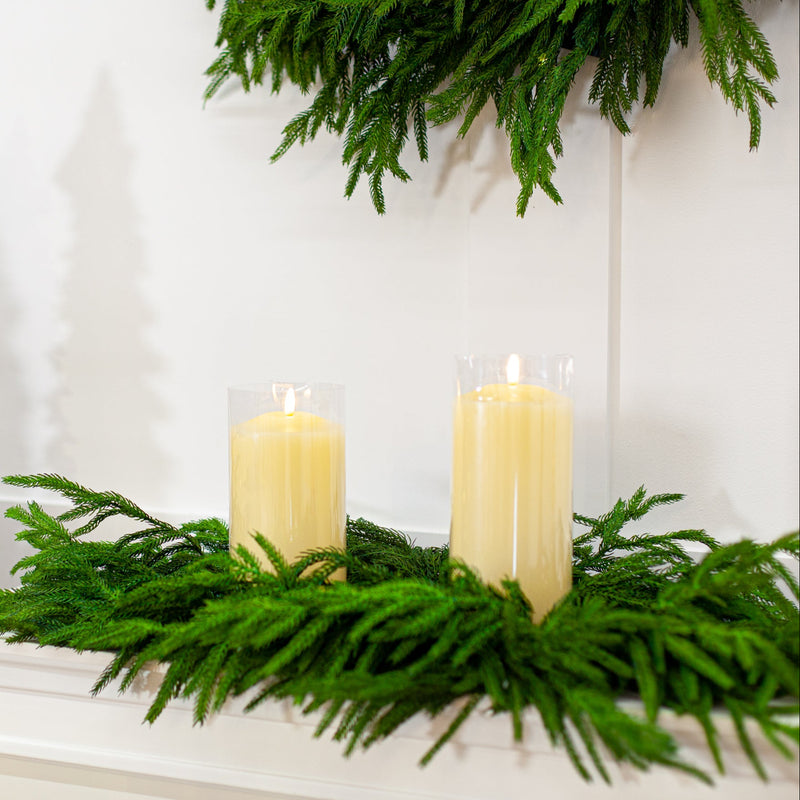 Centro de mesa Norfolk de 36" con doble espacio para velas
