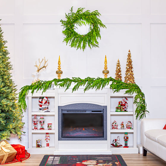 9 FT Norfolk Garland 150LED Battery Operated