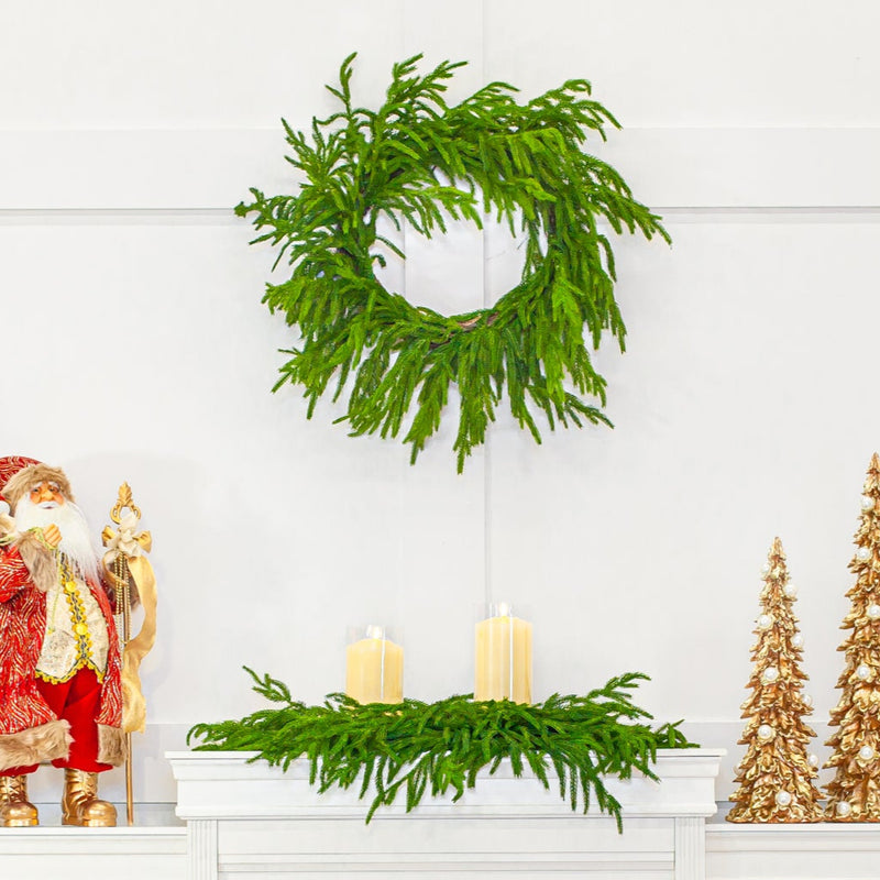Centro de mesa Norfolk de 36" con doble espacio para velas