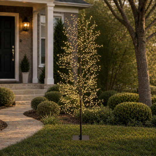 6 FT 1755 LED Warm White Micro Tree With Black Trunk