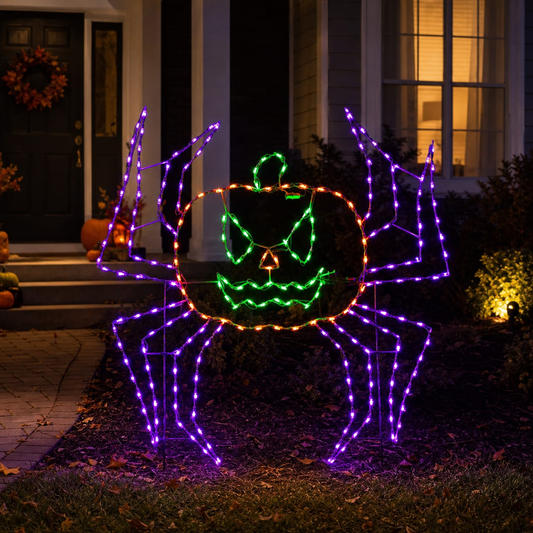 60" Halloween LED Animated Spider Pumpkin