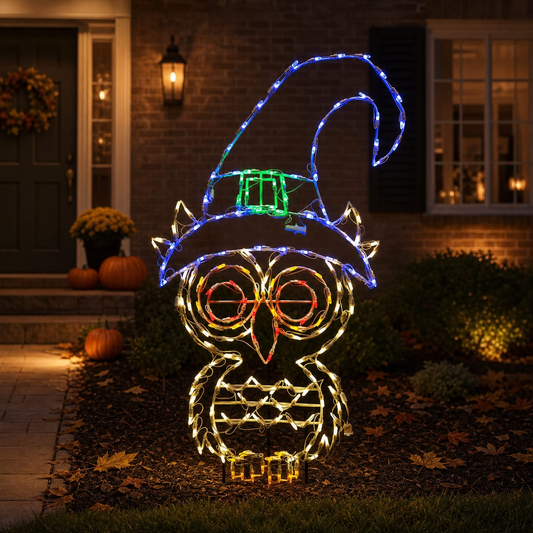 45" Halloween LED Witch Owl