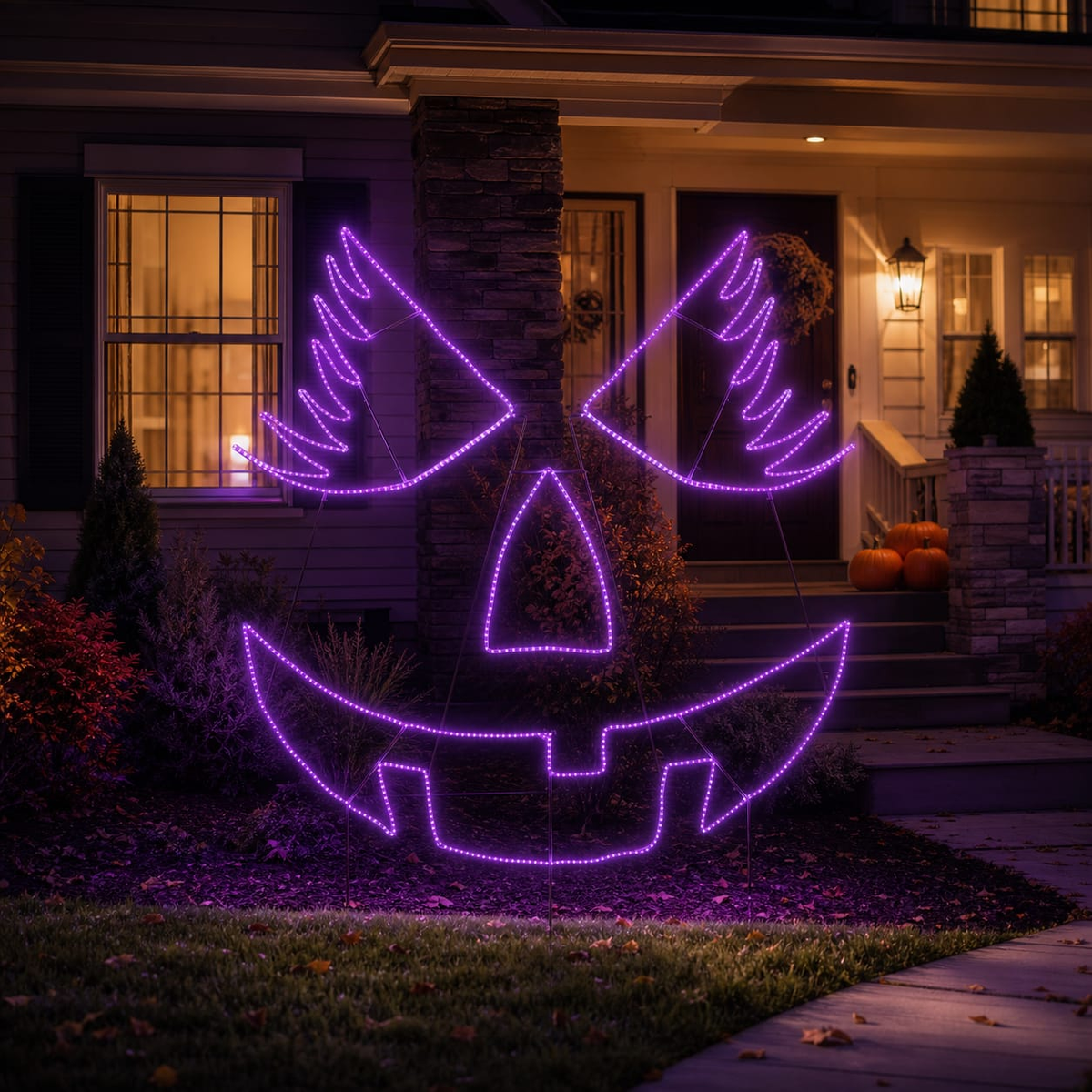 120" Dynamic RGBWW LED Lady Pumpkin Face Jack-O-Lantern