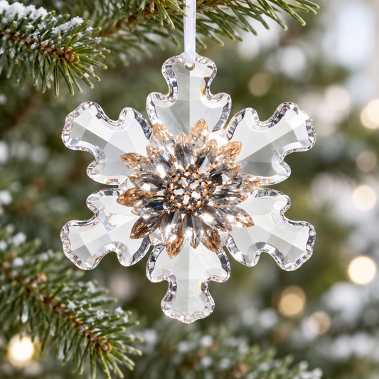 5" Snowflake Brooch Ornament Set Of 4