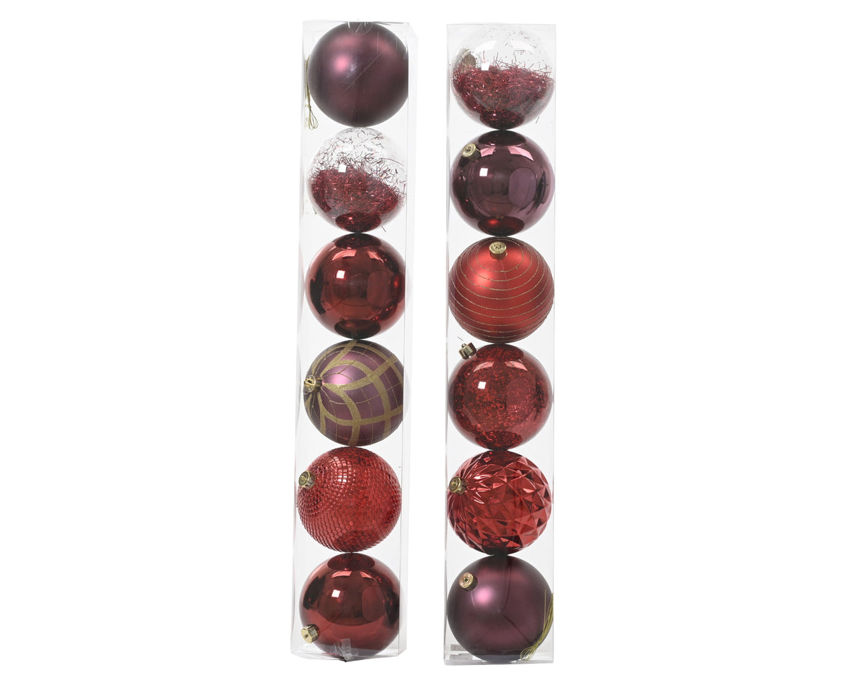6" Shiny & Matte Shatterproof Ball Ornament Set Of 24