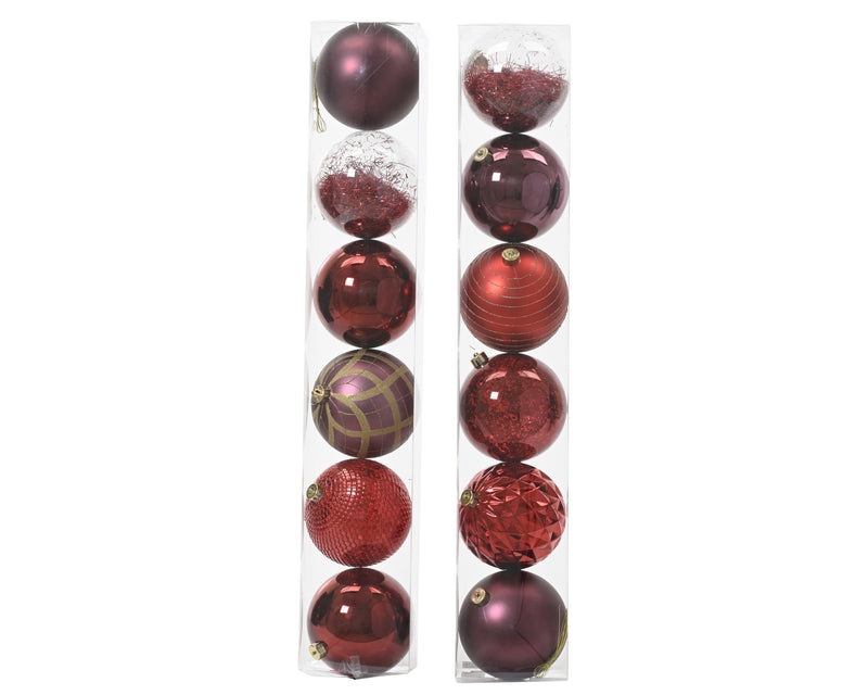 6" Shiny & Matte Shatterproof Ball Ornament Set Of 24