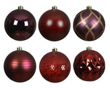 6" Shiny & Matte Shatterproof Ball Ornament Set Of 24
