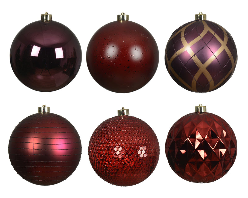 6" Shiny & Matte Shatterproof Ball Ornament Set Of 24