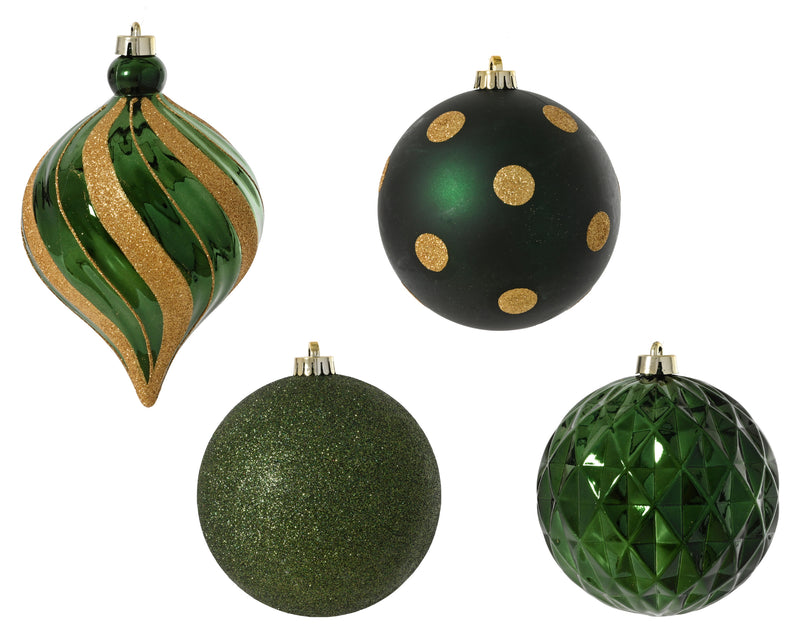 6" Glitter Shiny & Matte Shatterproof Ball Ornament Assorted Set Of 24