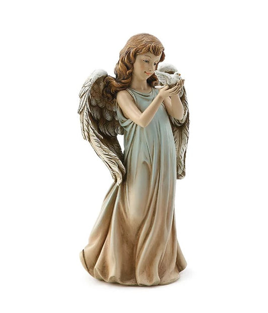12" Angel Girl Holding Dove