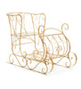 Decorative gold metal horse-drawn carriage on a white background