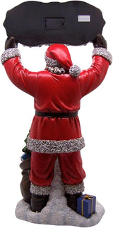 30" Lighted Santa With Merry Christmas Sign