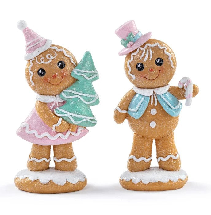 6" Gingerbread Kids Assorted Set Of 2