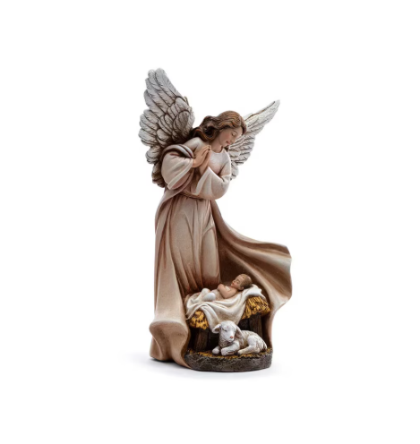 10" Praying Angel With Baby Jesus