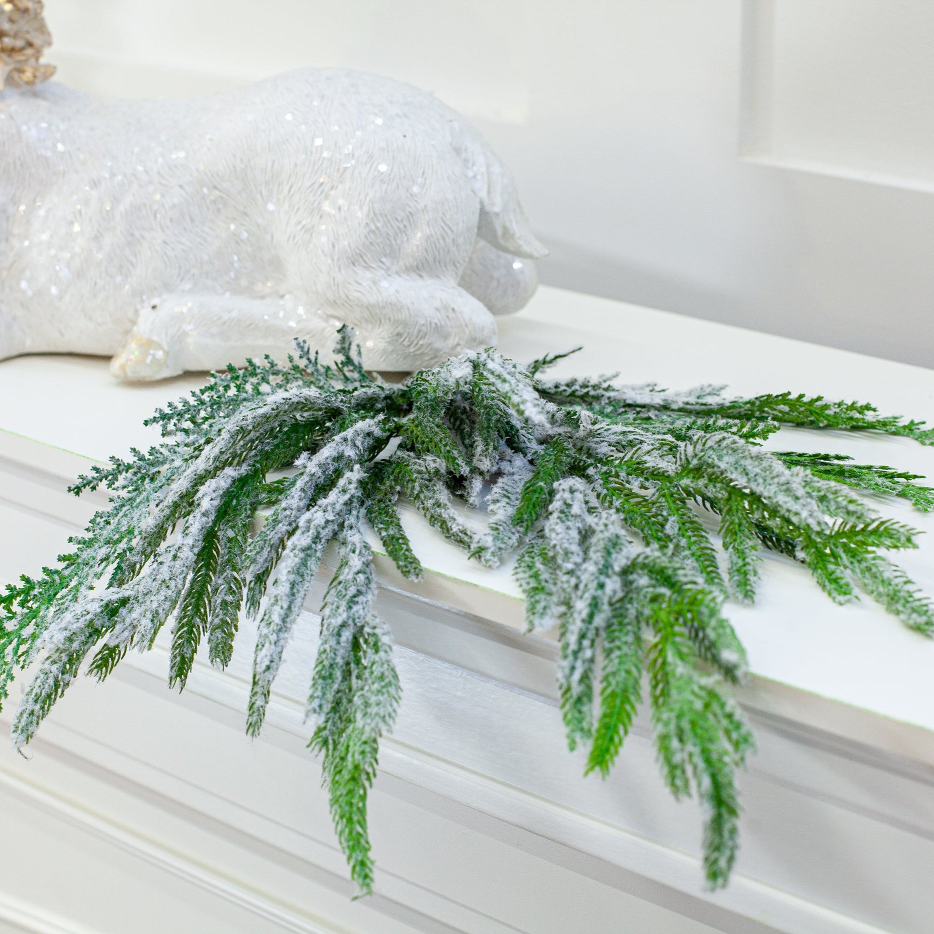 24" Frosted Norfolk Pine Spray Set Of 6