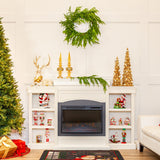 24" Norfolk Pine Wreath Pre-Lit 80LED Battery Operated