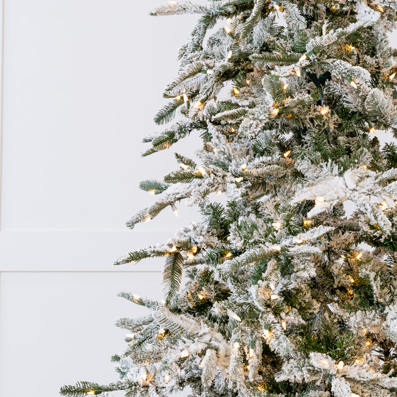 Snow Pine Slim Tree Pre-Lit Clear Lights