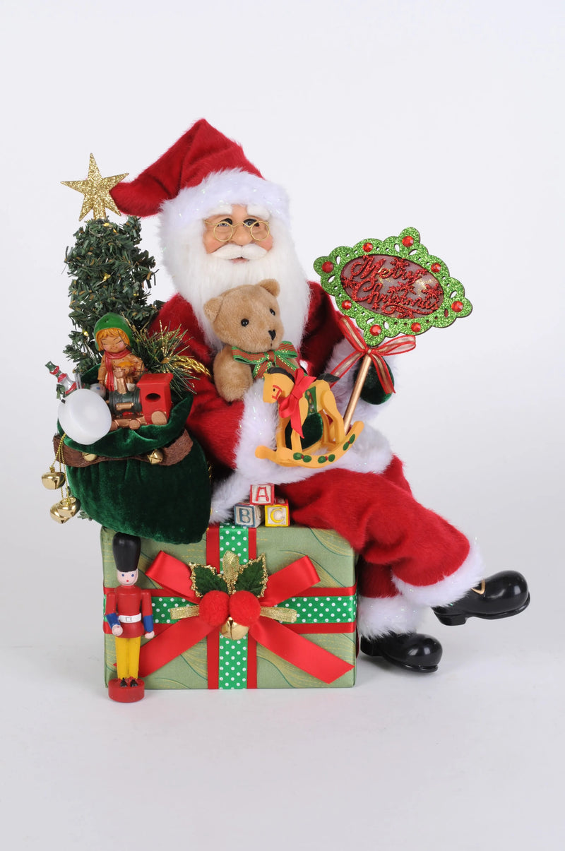 Karen Didion Originals 14" Lighted Merry Christmas Santa