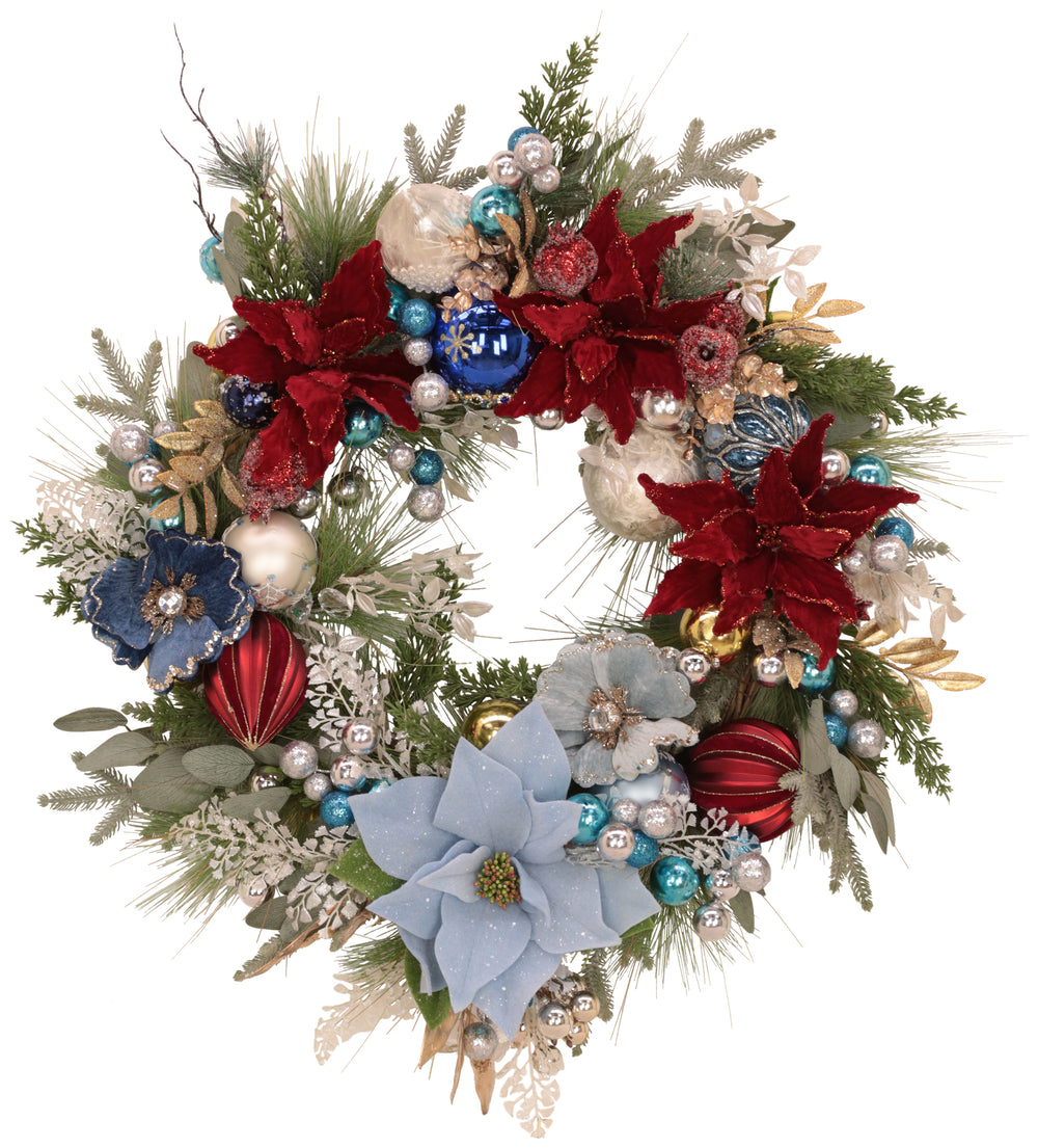 Mark Roberts 32" Blue, Red & White Wreath