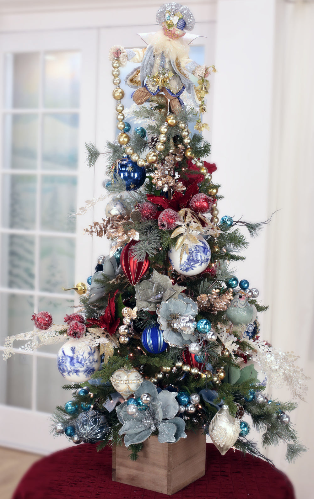 Mark Roberts 55" Blue & White Sculptured Tree With Fairy