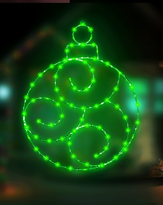 24" 190 LED Green Ornament Twinkling Effect