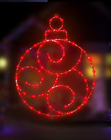 24" 190 LED Red Ornament Twinkling Effect