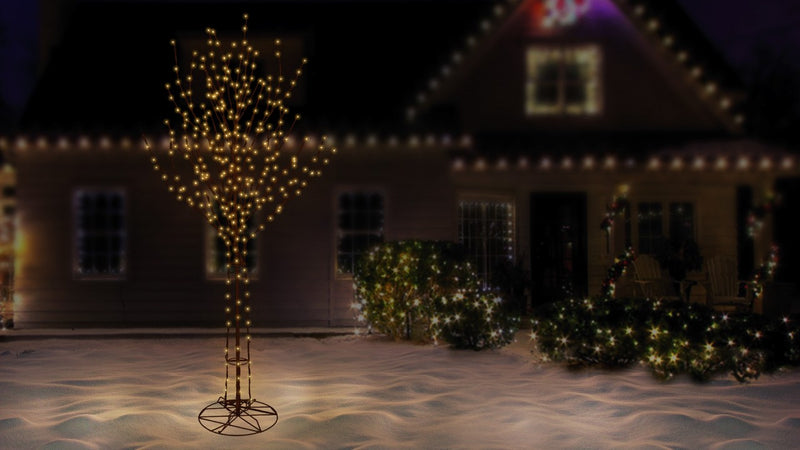 8 FT Warm White & Multi LED Bare Branch Tree