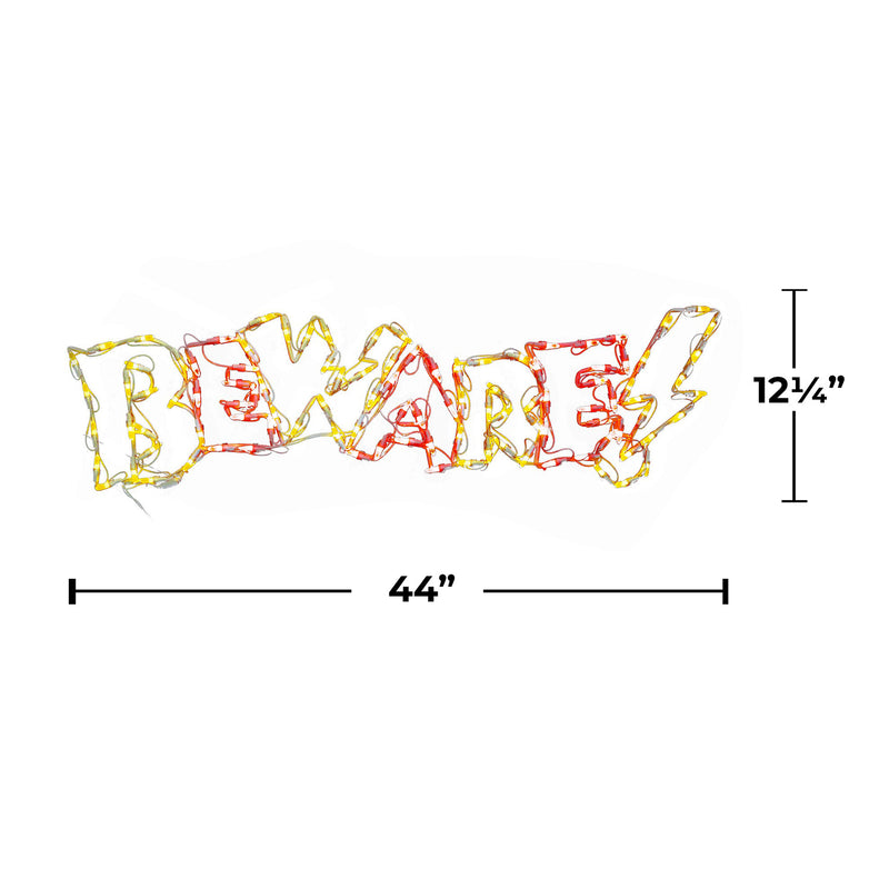 Letrero LED de Halloween de 44" ¡CUIDADO!