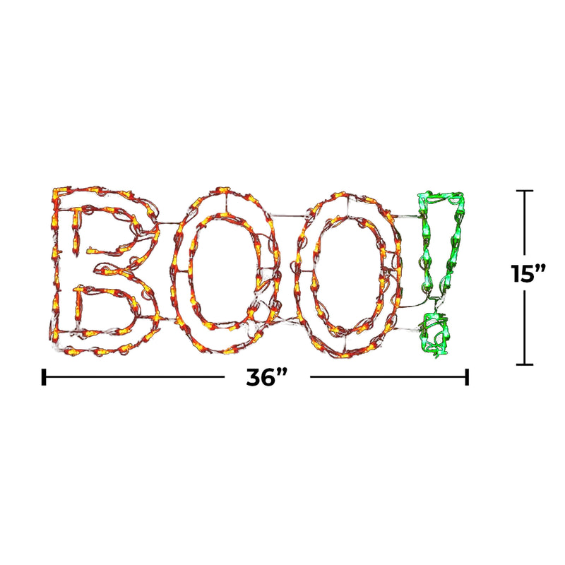 Letrero LED de Halloween de 36" ¡BU!