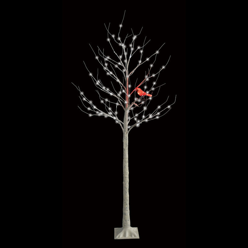Árbol de Abedul Micro de 1.83 m (6 pies) y 120 LED Blanco Puro con Efecto Centelleante de Cardenal